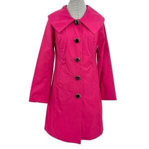 Vertigo Paris Bright Pink Fuchsia Trench Coat Barbiecore Prep Elle Woods Size S